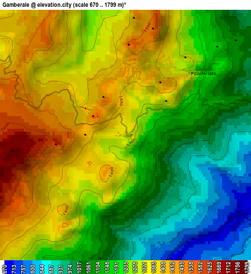 Gamberale elevation map