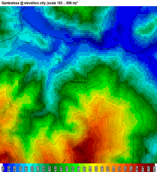 Gambatesa elevation map