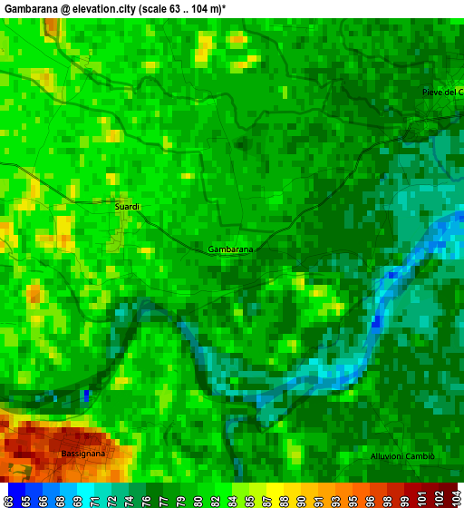 Gambarana elevation map