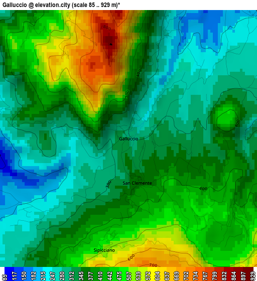 Galluccio elevation map