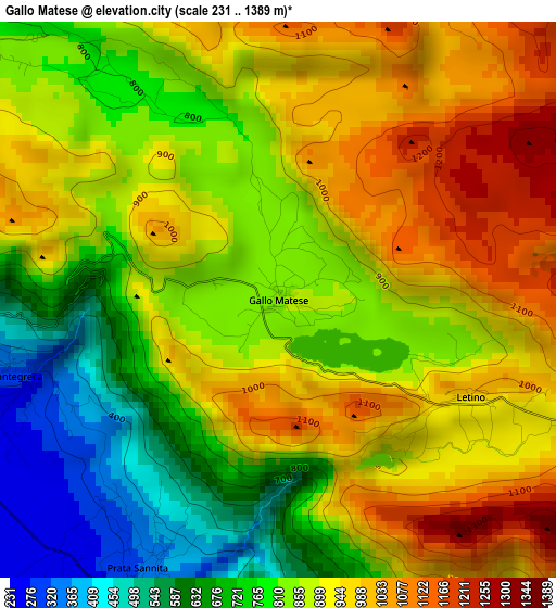 Gallo Matese elevation map