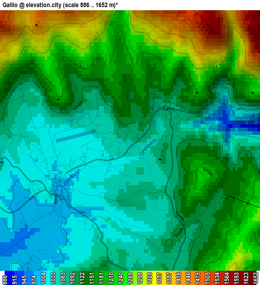 Gallio elevation map