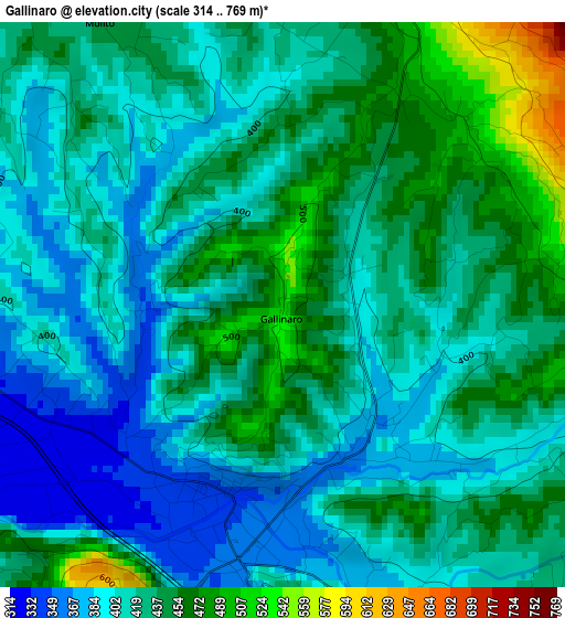 Gallinaro elevation map