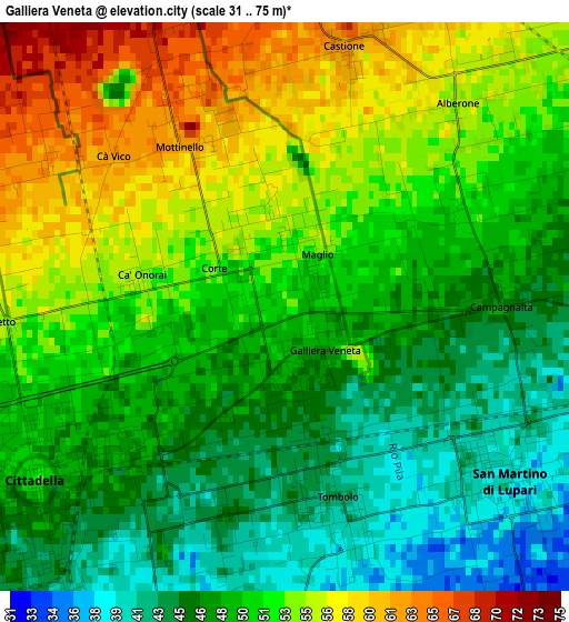 Galliera Veneta elevation map