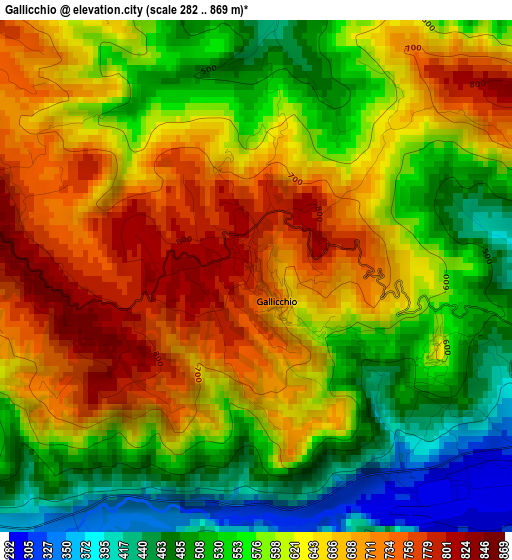 Gallicchio elevation map