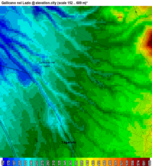 Gallicano nel Lazio elevation map