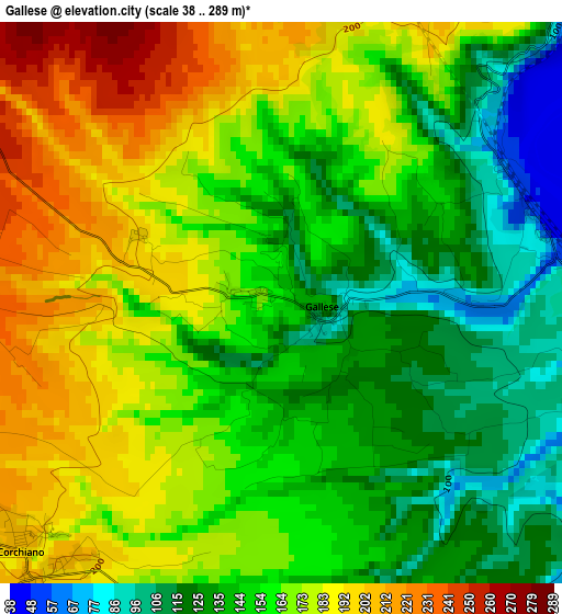 Gallese elevation map