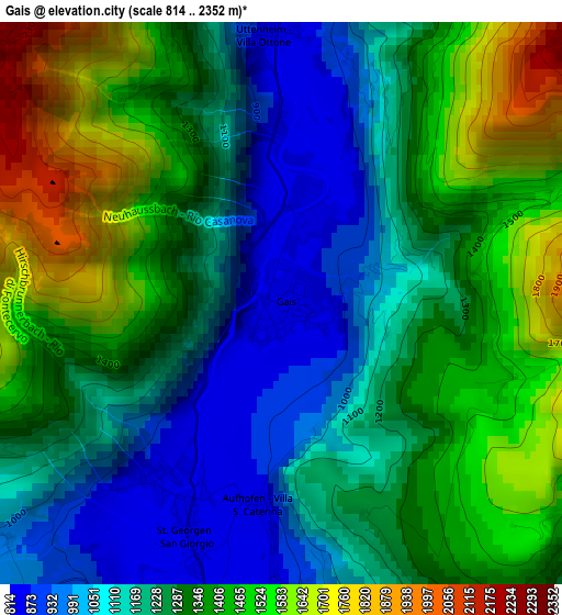 Gais elevation map