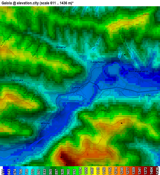 Gaiola elevation map