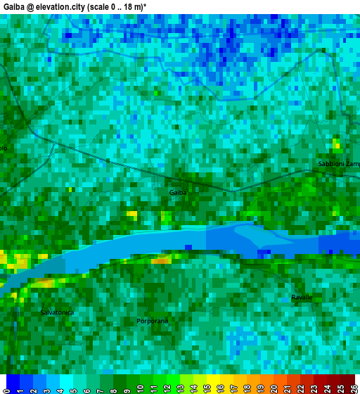 Gaiba elevation map