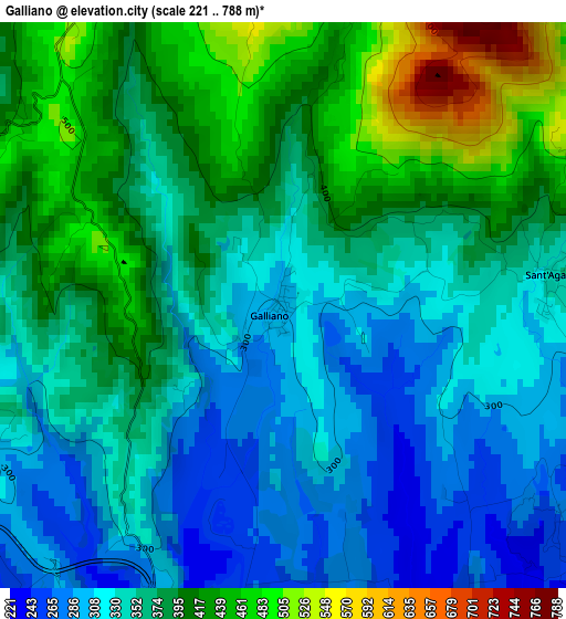 Galliano elevation map