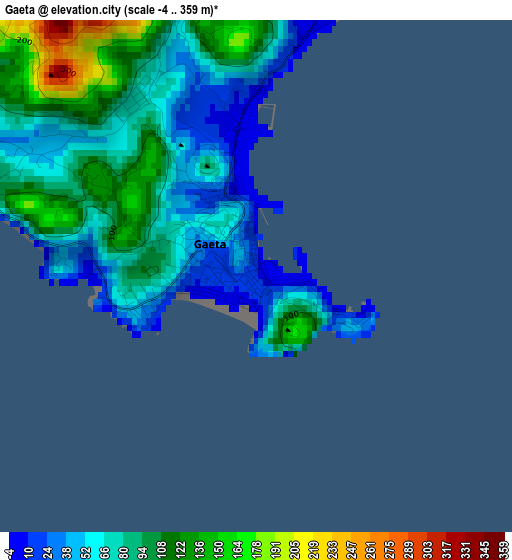 Gaeta elevation map