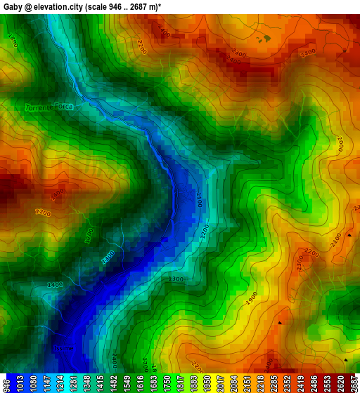 Gaby elevation map