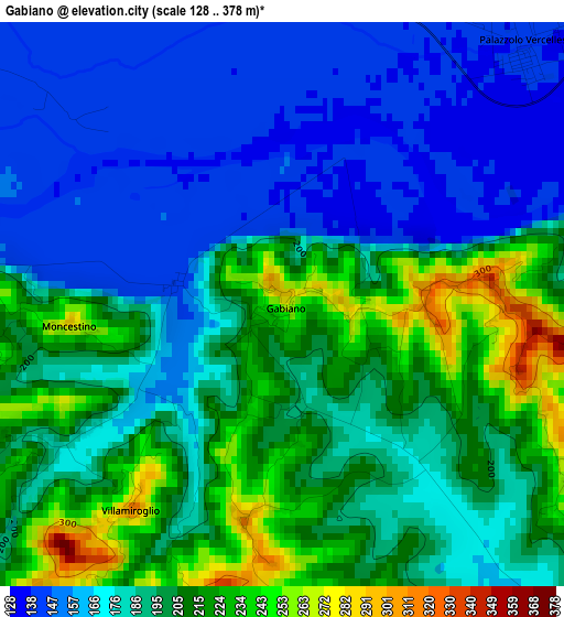 Gabiano elevation map