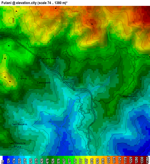 Futani elevation map