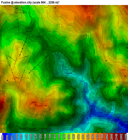 Fusine elevation map