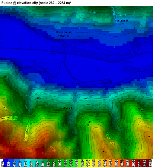 Fusine elevation map