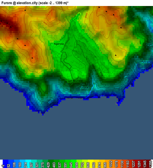 Furore elevation map