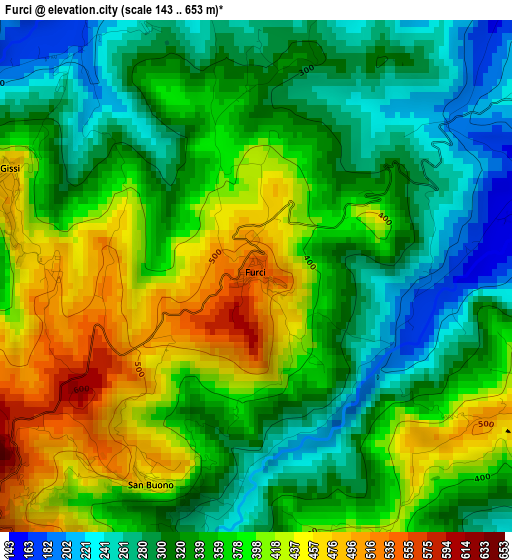 Furci elevation map