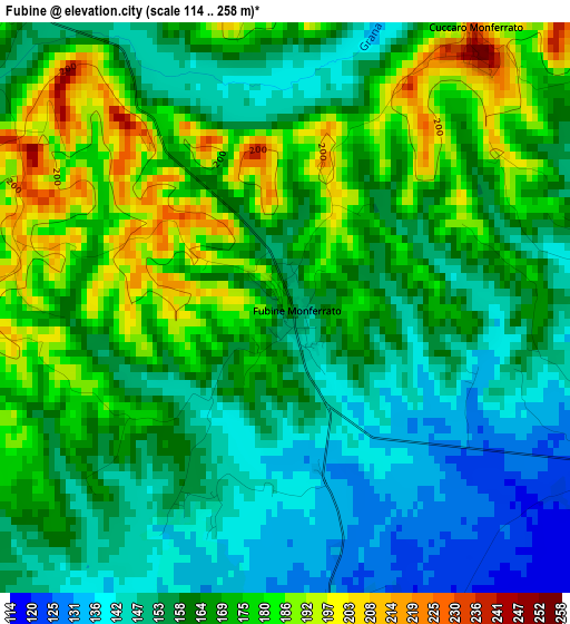 Fubine elevation map