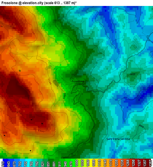 Frosolone elevation map