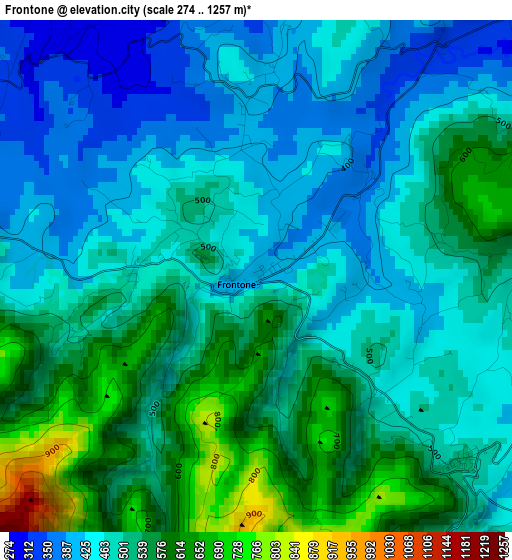 Frontone elevation map