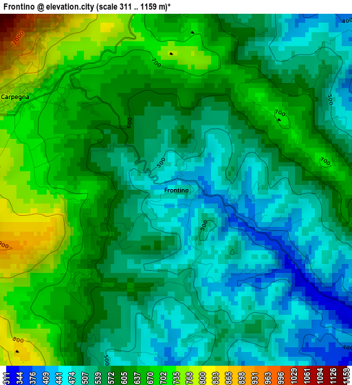 Frontino elevation map