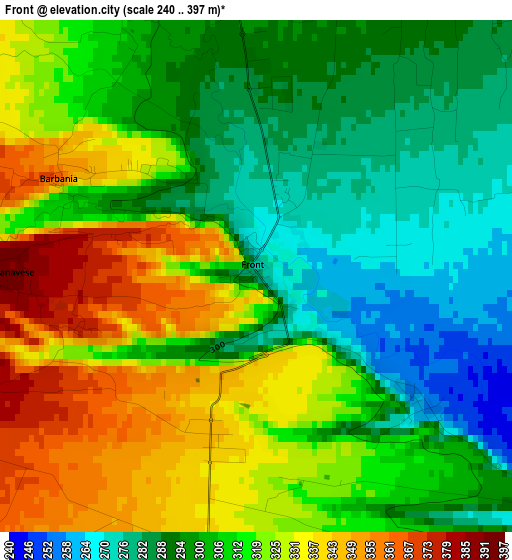 Front elevation map