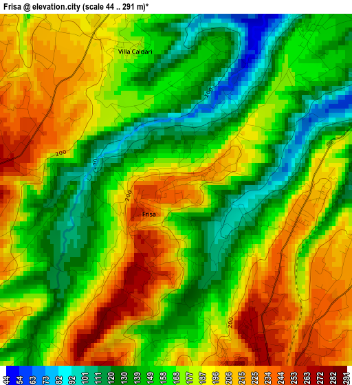 Frisa elevation map