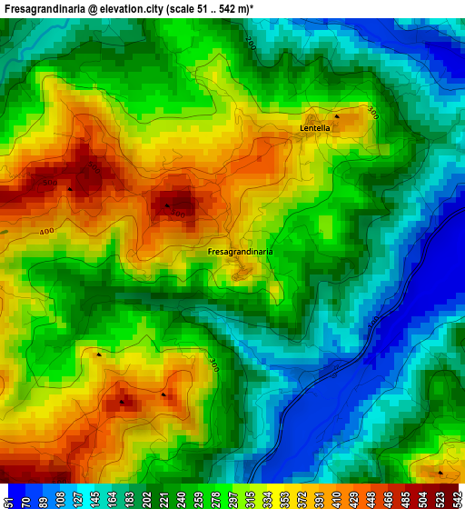 Fresagrandinaria elevation map