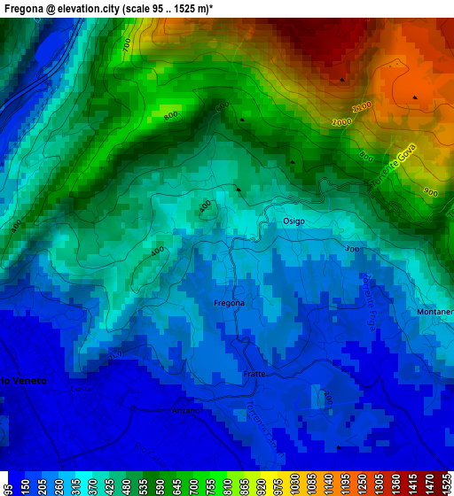 Fregona elevation map