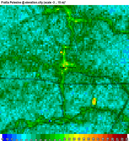 Fratta Polesine elevation map