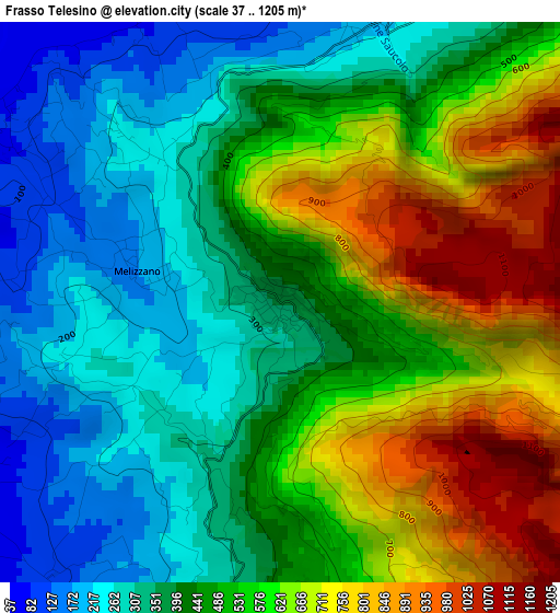 Frasso Telesino elevation map