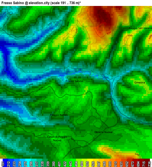 Frasso Sabino elevation map