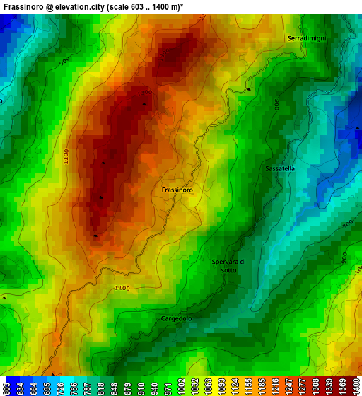 Frassinoro elevation map