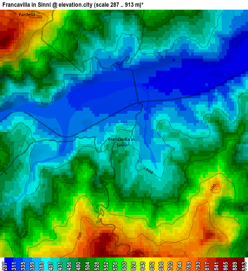 Francavilla in Sinni elevation map