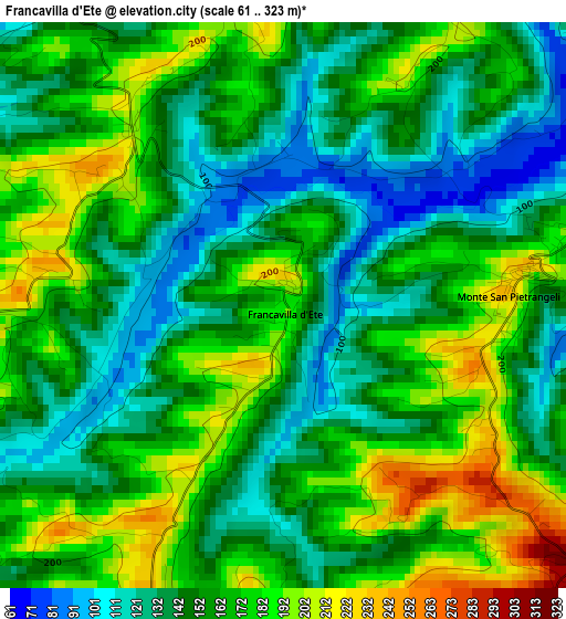 Francavilla d'Ete elevation map