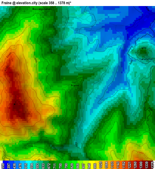 Fraine elevation map