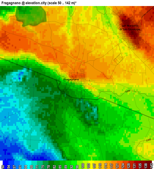 Fragagnano elevation map