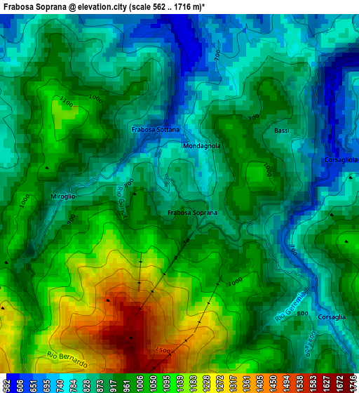 Frabosa Soprana elevation map