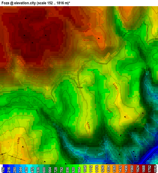 Foza elevation map