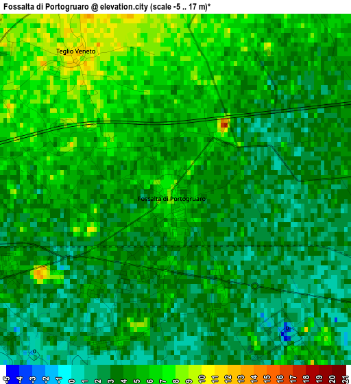 Fossalta di Portogruaro elevation map