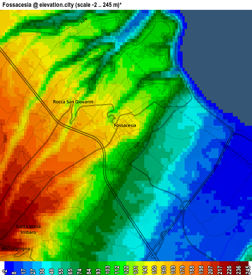 Fossacesia elevation map