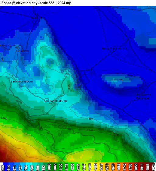 Fossa elevation map