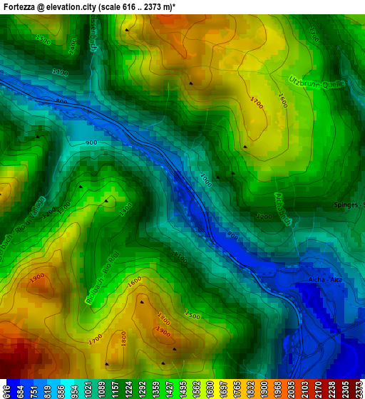 Fortezza elevation map