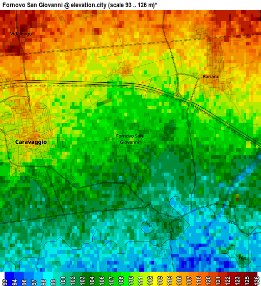 Fornovo San Giovanni elevation map
