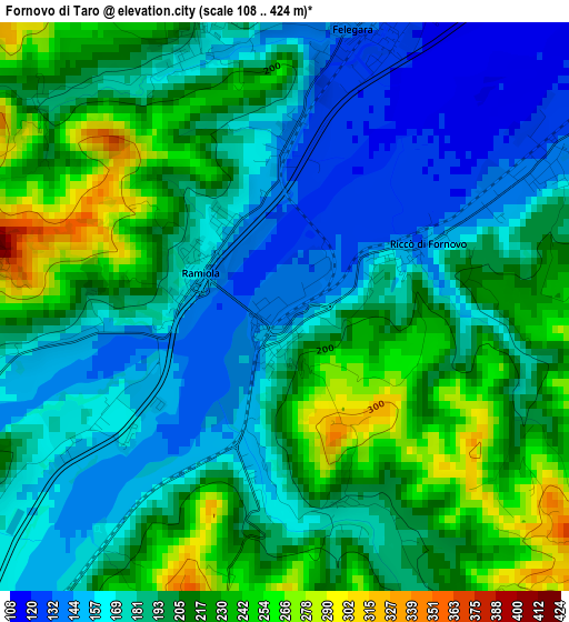 Fornovo di Taro elevation map