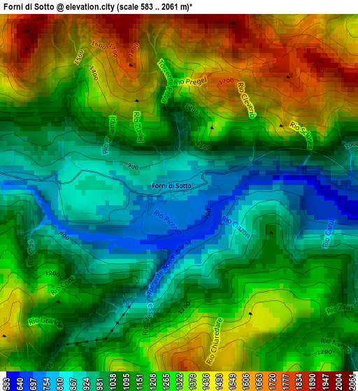 Forni di Sotto elevation map