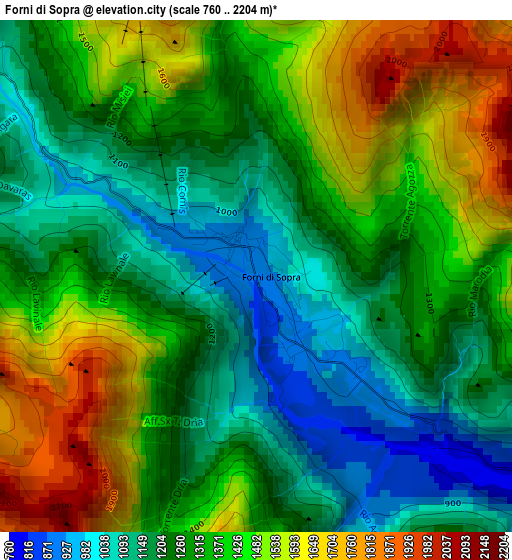 Forni di Sopra elevation map