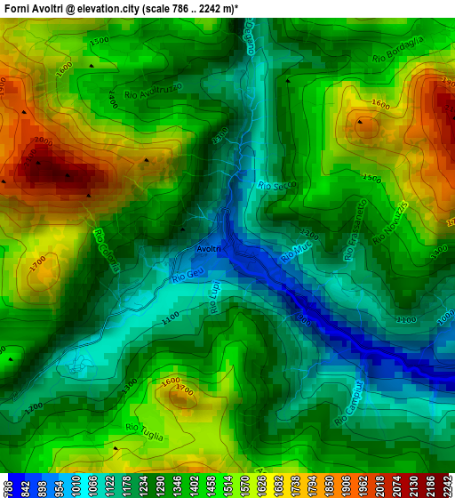 Forni Avoltri elevation map